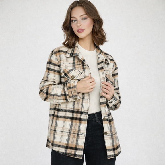 NWOT Anthropologie Sanctuary Girlfriend Utility Shirt Jacket In Toffee - Picture 8 of 9